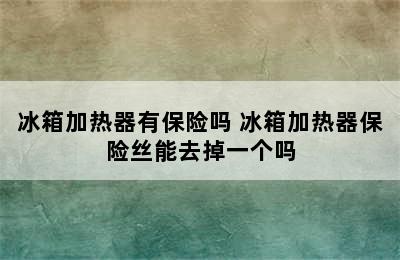 冰箱加热器有保险吗 冰箱加热器保险丝能去掉一个吗